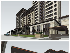 新中式新古典高层住宅底商沿街商业建筑模型设计图下载指南